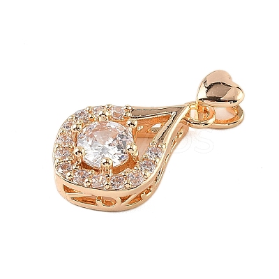 Brass Micro Pave Cubic Zirconia Pendants KK-E795-19KCG-01-1