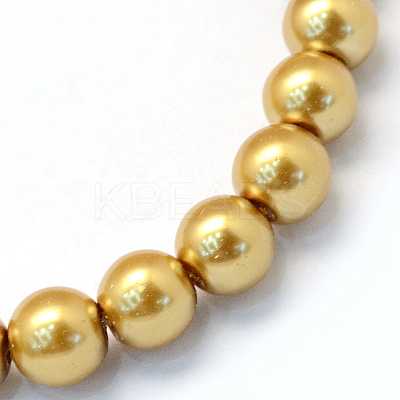 Baking Paint Pearlized Glass Pearl Round Bead Strands HY-Q003-12mm-08-1
