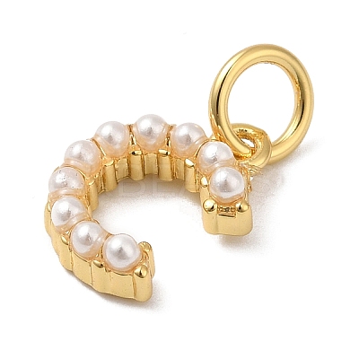Rack Plating Brass with ABS Plastic Imitation Pearl Charms KK-B092-30C-G-1