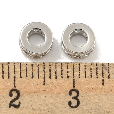 Brass Cubic Zirconia Spacer Beads KKB-L215-020P-1