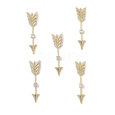 Brass Micro Pave Clear Cubic Zirconia Pendants KK-E068-VF295-1