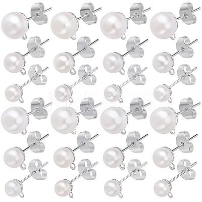 120Pcs 3 Size Iron Stud Earring Findings STAS-SP0001-51P-1