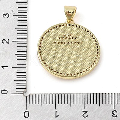 Brass Micro Pave Clear Cubic Zirconia Pendants KK-Q813-11A-G-1
