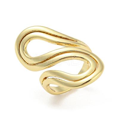 Brass Wrapped Open Cuff Rings RJEW-I100-01G-1