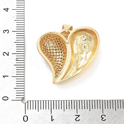 Brass Micro Pave Clear Cubic Zirconia Pendants KK-C064-01G-1