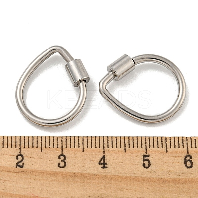 Non-Tarnish 304 Stainless Steel Screw Carabiner Lock Charms LS-STAS-C092-01B-P-1