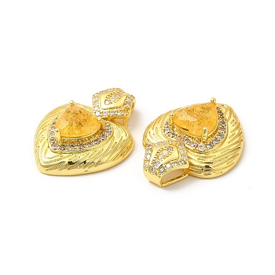 Rack Plating Brass & Rhinestone Pendants KK-H438-07G-07-1