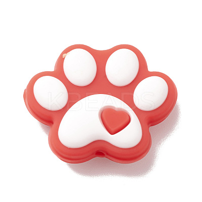 Dog Paw Print Food Grade Eco-Friendly Silicone Beads SIL-K002-01A-1