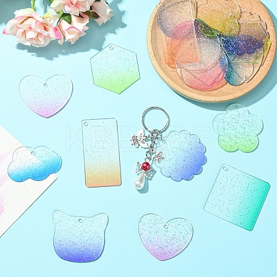 20Pcs Acrylic Pendants OACR-YW0002-36C-1