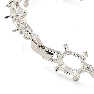 Rack Plating Brass Turtle Link Chain Bracelet Making with Tray BJEW-A010-01P-1