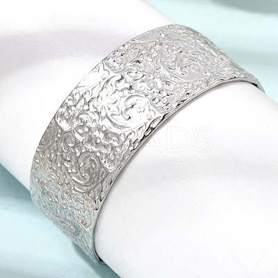 21.5MM 304 Stainless Steel Textured Cuff Bangles for Women SA-CBA37BC-26P-1