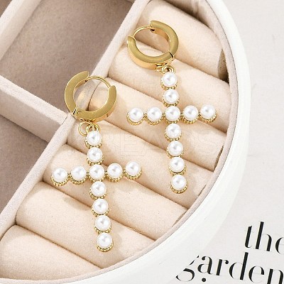Ion Plating(IP) 304 Stainless Steel Hoop Earrings EJEW-A119-08G-1