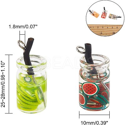 Glass Bottle Pendants CRES-NB0001-07-1