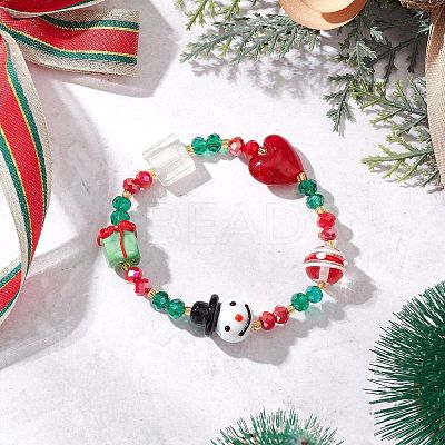 Electroplate Glass Beaded Stretch Bracelets BJEW-MZ00195-1