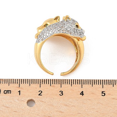 Brass Micro Pave Cubic Zirconia Rings RJEW-D307-04G-C-1