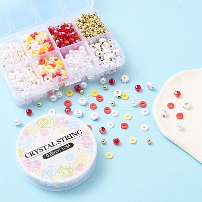 DIY Letter & Imitation Pearl & Heishi Beads Bracelet Making Kit DIY-YW0005-23E-1