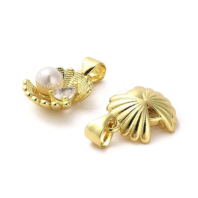 Rack Plating Real 18K Gold Plated Brass Pendants KK-B077-02A-1