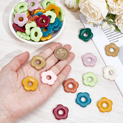 50Pcs Opaque Acrylic Pendants SACR-SP0001-41-1