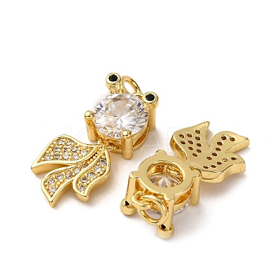 Brass Micro Pave Cubic Zirconia Pendants KK-A271-03E-G-1