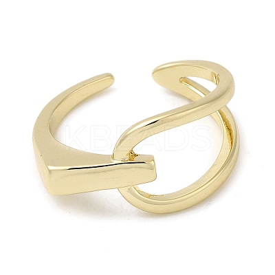 Brass Open Cuff Rings RJEW-Q778-52G-1