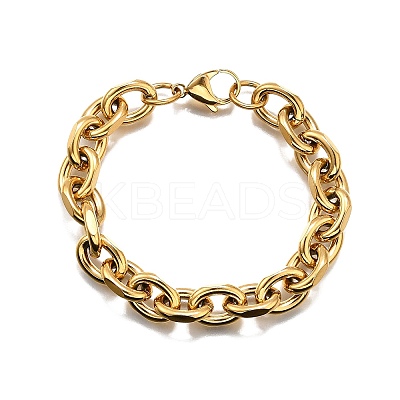 304 Stainless Steel Cable Chain Bracelets for Women BJEW-Q050-01D-G-1