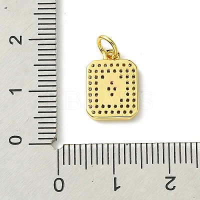 Rack Plating Brass Micro Pave Clear Cubic Zirconia Charms KK-G501-01Q-G-1