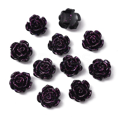 Camellia Resin Cabochons MRMJ-WH0064-51B-09-1