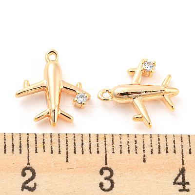 Brass Micro Pave Cubic Zirconia Charms KK-E090-10G-1