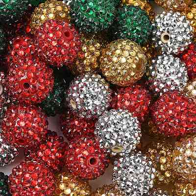 Christmas Theme Resin Rhinestone Beads RESI-L049-01-1