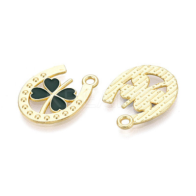 Saint Patrick's Day Alloy Enamel Pendants X-ENAM-T023-12B-1