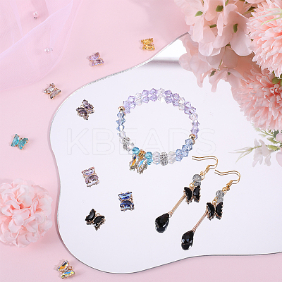 32Pcs 8 Colors Brass with Glass Charms KK-SC0003-58-1