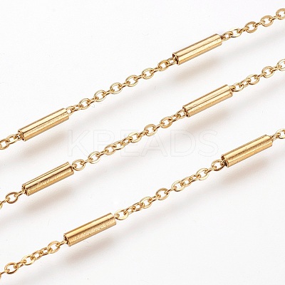 3.28 Feet Ion Plating(IP) Handmade 304 Stainless Steel Cable Chains X-CHS-G003-11G-A-1