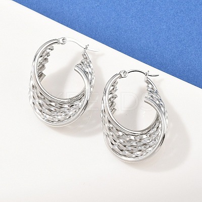 304 Stainless Steel Twist Ring Stud Earrings EJEW-P324-10P-1