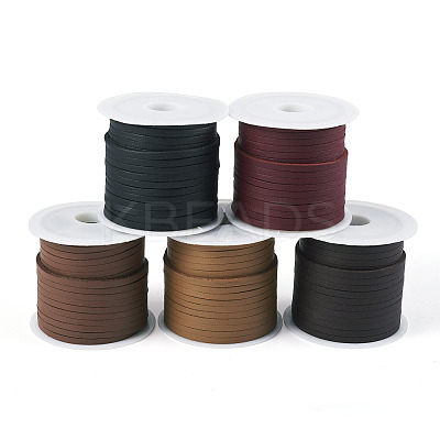 25M 5 Colors Flat Imitation Leather Cord OCOR-TA0001-46-1