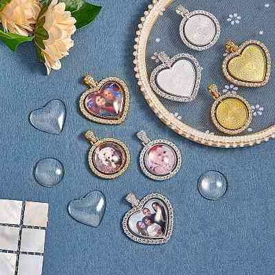 DIY Heart & Flat Round Necklace Making Kit DIY-SZ0007-31-1