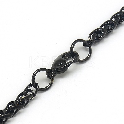 Trendy Men's 201 Stainless Steel Wheat Chain Necklaces NJEW-L043B-45B-1
