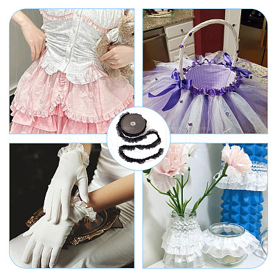 1Pc 2-Layer Pleated Satin Organza Ribbons ORIB-TA0001-06B-1