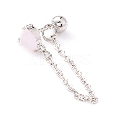 Heart Cat Eye Cartilage Earrings for Women LS-EJEW-A065-11P-1