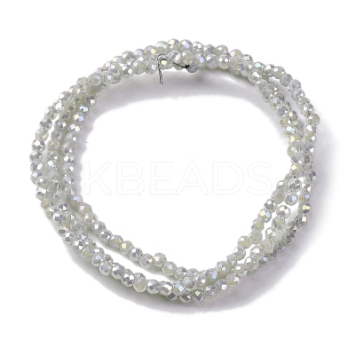 Transparent Electroplate Glass Beads Strands EGLA-H107-01A-B02-1