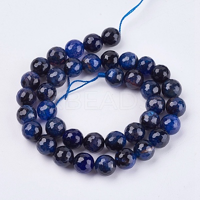Natural Agate Round Beads Strand G-L084-10mm-27-1