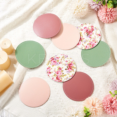 Magibead 8Pcs 4 Styles PU Leather Cup Mats AJEW-MB0001-09B-1