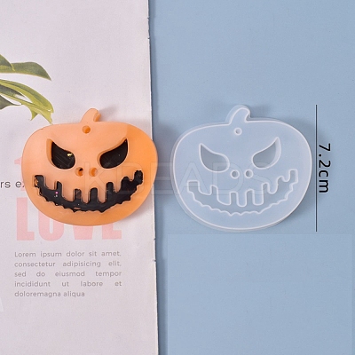 Halloween DIY Jack-O-Lantern Pendant Silicone Molds DIY-P006-53-1
