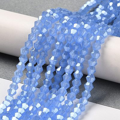 Imitation Jade Electroplate Glass Beads Strands LS-GLAA-F029-J4mm-C04-1