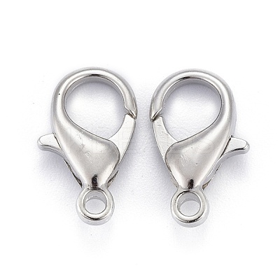 Platinum Plated Alloy Lobster Claw Clasps X-E105-NF-1