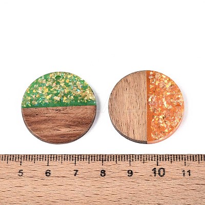 Opaque Resin and Walnut Wood Pendants RESI-T060-12B-1