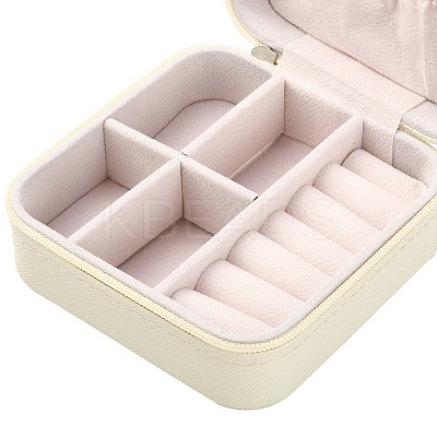 Imitation Leather Jewelry Zipper Box LBOX-T001-01A-1