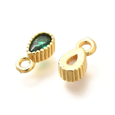 Brass Micro Pave Cubic Zirconia Charms KK-G519-01B-G-1