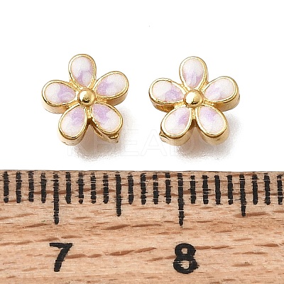 Brass Enamel Beads KK-G605-14G-01-1