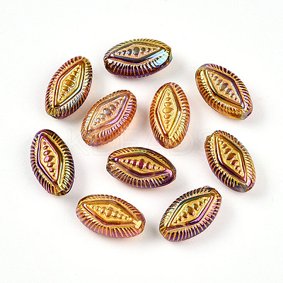 UV Plating Iridescent Opaque Acrylic Beads OACR-T028-33-1