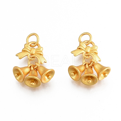 Brass Bell Pendants KK-N232-501-1